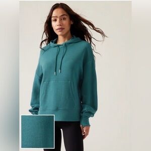 {Athleta} Balance Waffle Hoodie | borealis blue sz M
